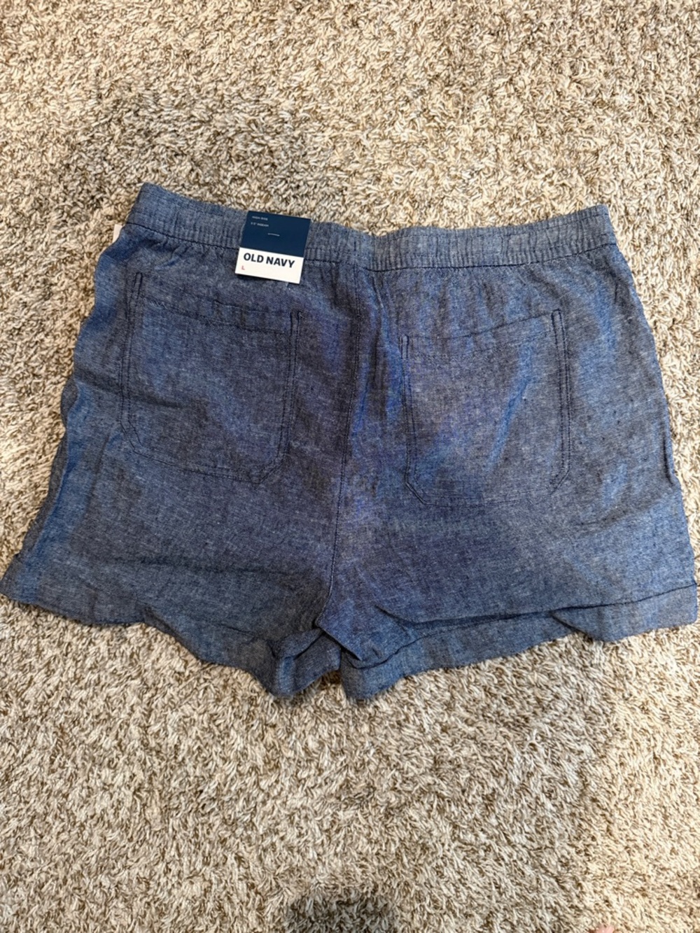 Old Navy Blue Pull-On Chambray Shorts - Picture 4 of 4